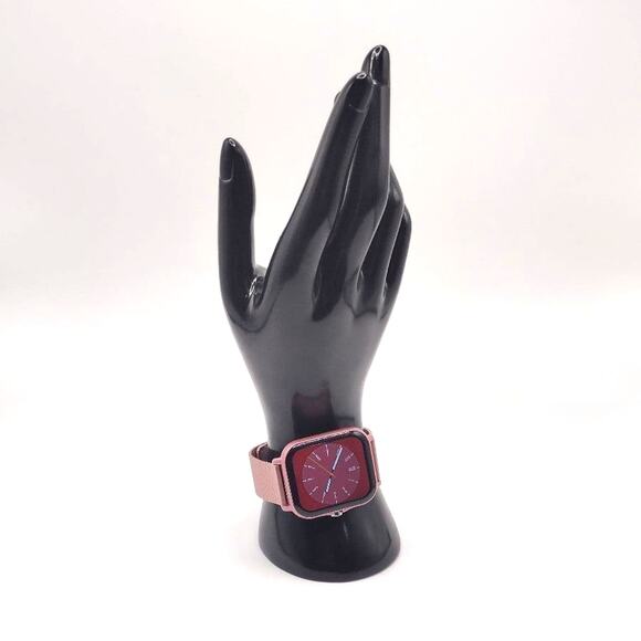 Pink Smartwatch Stainless Steel for Android or Apple Fitness Sleep Heart Tracker - Picture 6 of 10